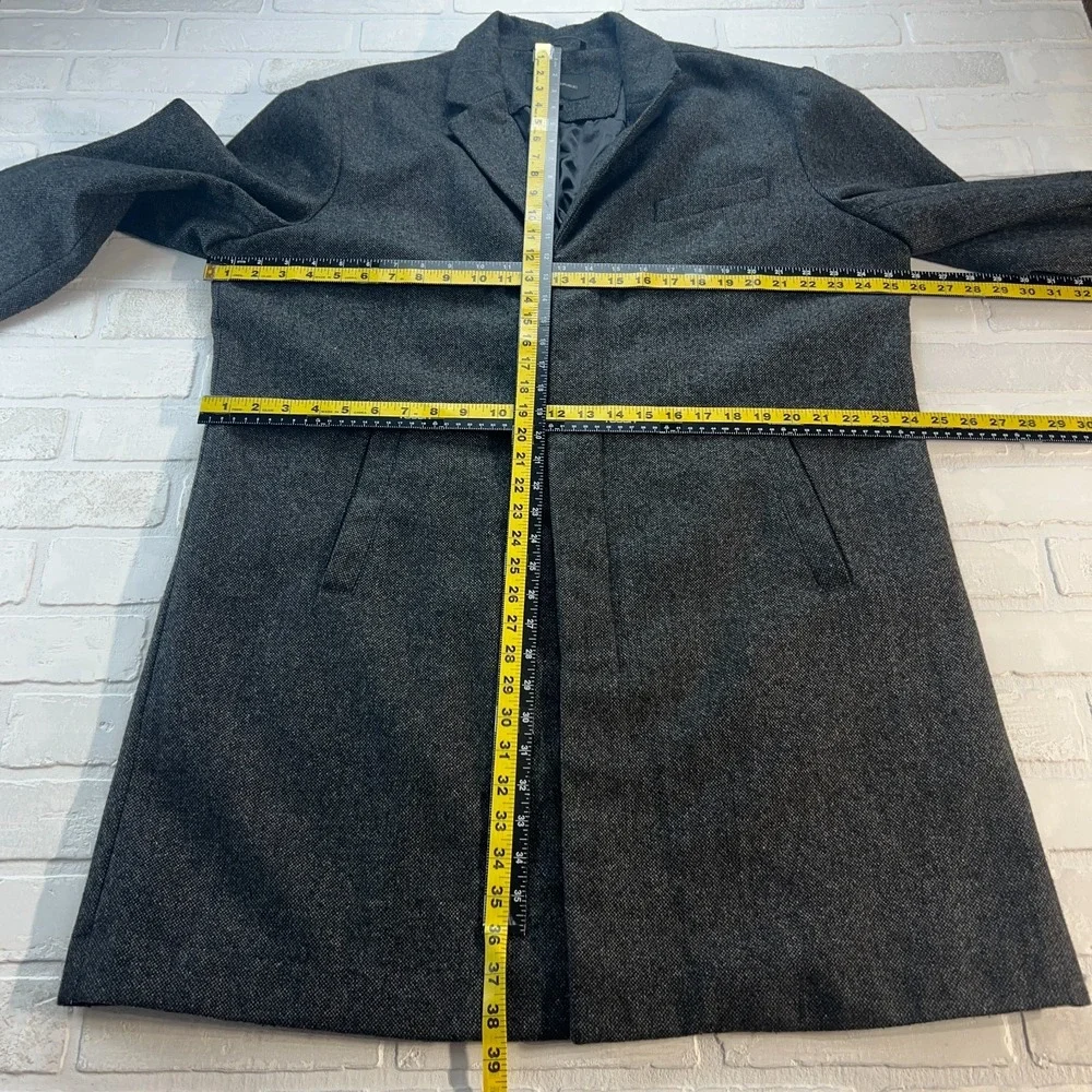 Banana Republic Overcoat Mens XL‎ Gray Top Coat Hidden Buttons Preppy Office